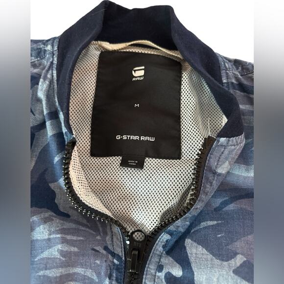 RAW G-Star Men's Rackam DC Deconstructed Bomber Jacket Blue Camo, size M - Picture 8 of 11